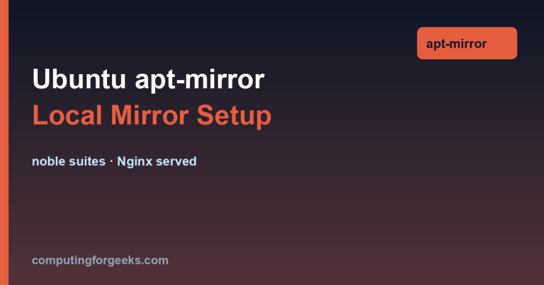 Create local Ubuntu apt mirror with apt-mirror