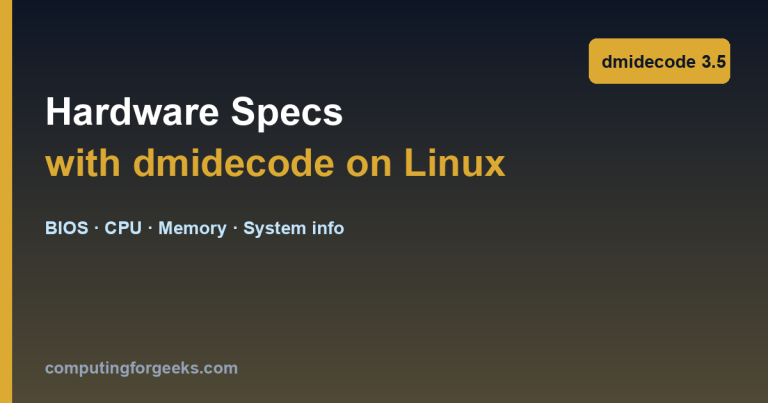 Check hardware specs on Linux with dmidecode