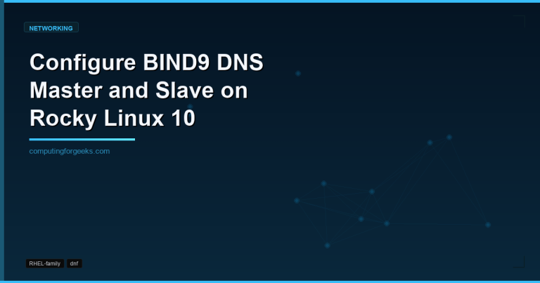 BIND9 DNS master slave authoritative DNS lab on Rocky Linux 10