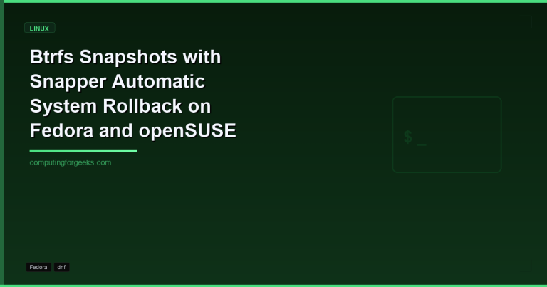 Btrfs Snapshots with Snapper on Fedora and openSUSE