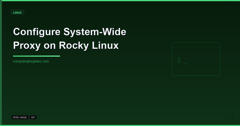 Configure System-Wide Proxy on Rocky Linux, RHEL, and Fedora