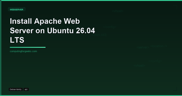 Apache web server installation on Ubuntu 26.04