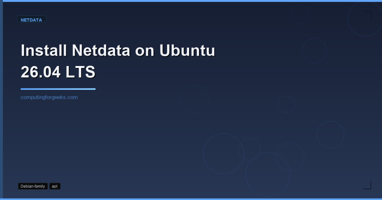 Install Netdata on Ubuntu 26.04 LTS