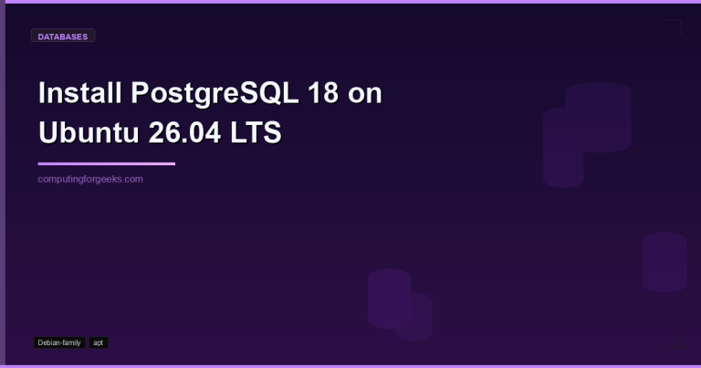 PostgreSQL 18 installation on Ubuntu 26.04 Resolute Raccoon