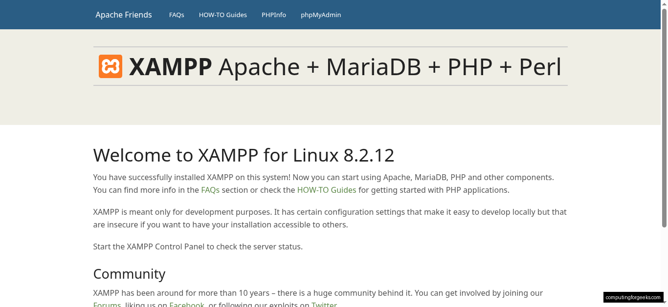 Install XAMPP on Fedora 42 / 41 (All PHP Editions) 1 XAMPP Dashboard on Fedora 42
