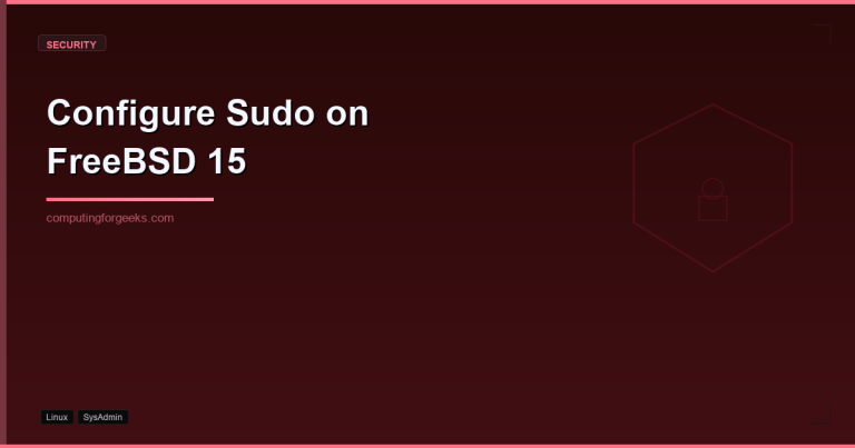 Configure Sudo on FreeBSD 15 featured image