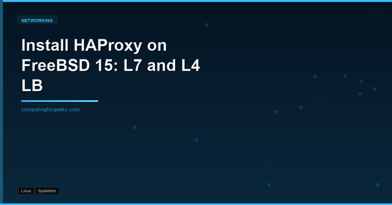 HAProxy L7 and L4 load balancing on FreeBSD 15