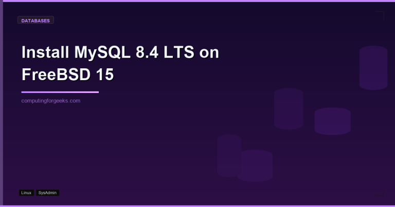 Install MySQL 8.4 LTS on FreeBSD 15