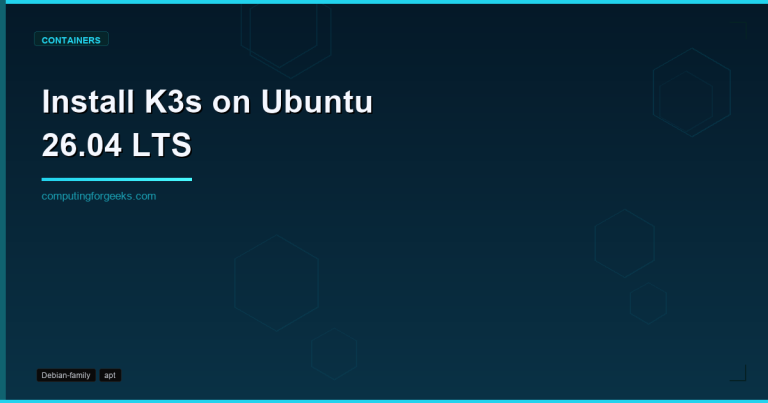 install k3s ubuntu 2604