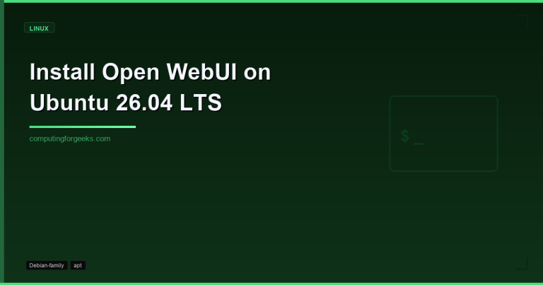 Install Open WebUI on Ubuntu 26.04 LTS
