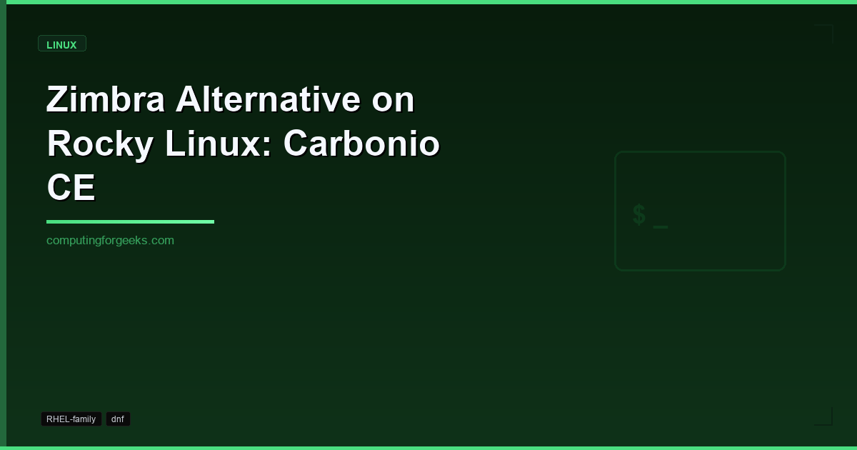 Install Zimbra Replacement Carbonio CE on Rocky Linux