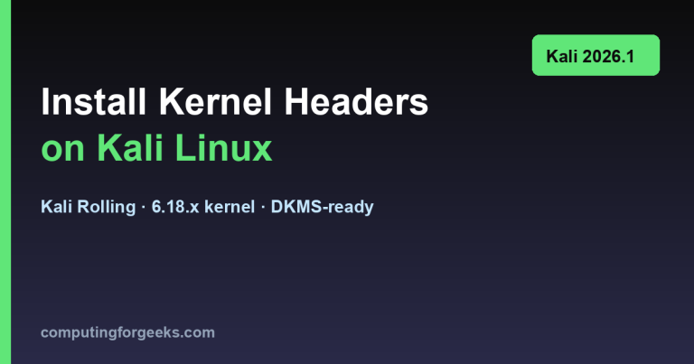 Install Linux kernel headers on Kali 2026.1