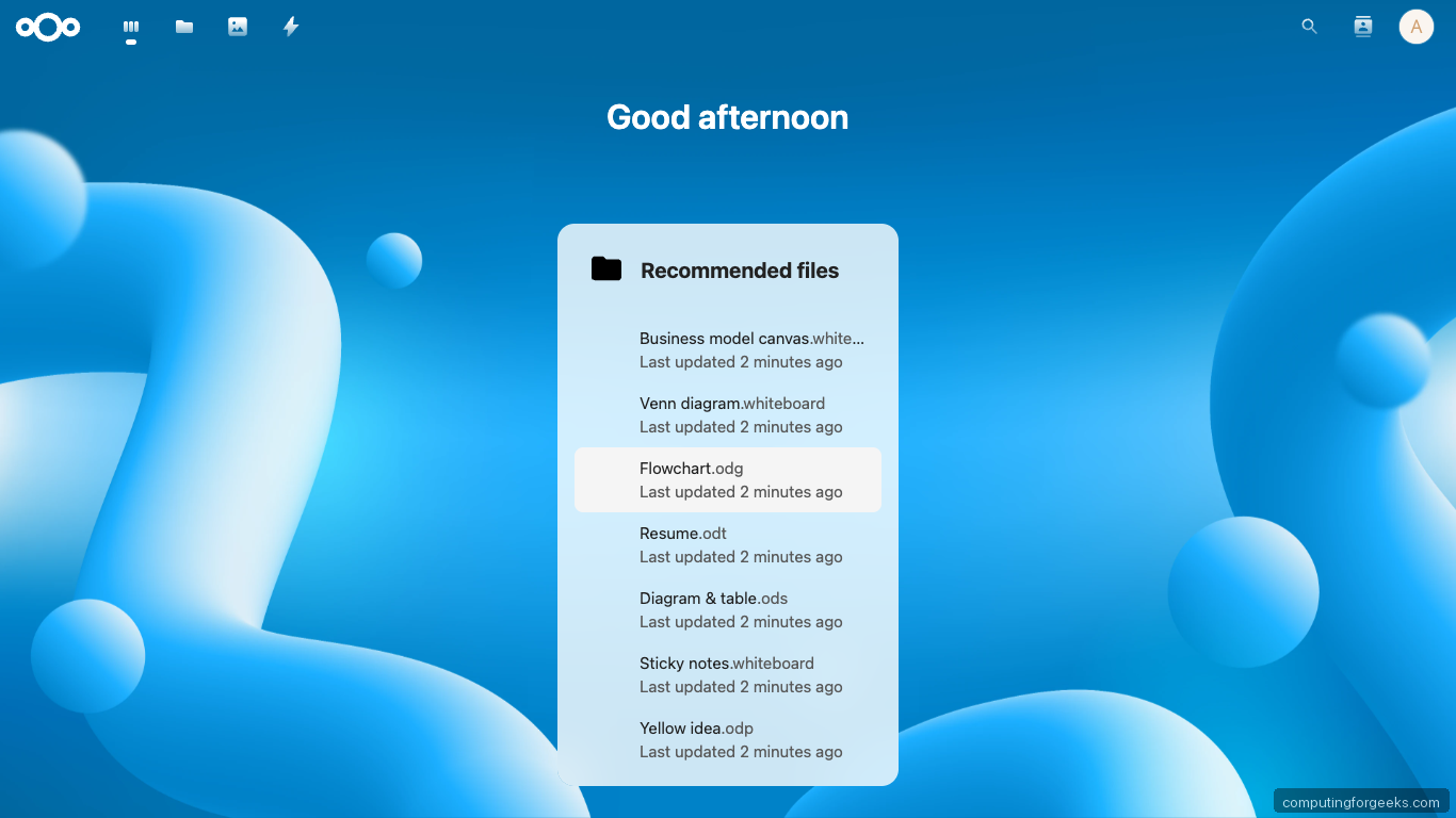 Nextcloud Hub 12 Dashboard on Ubuntu 26.04