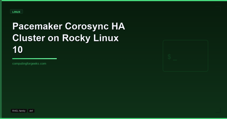 Pacemaker Corosync HA Cluster on Rocky Linux 10