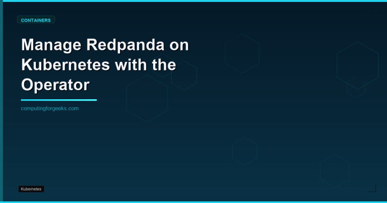 Redpanda Operator Kubernetes deployment