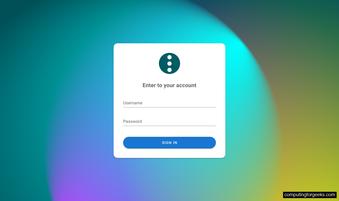 Semaphore Ansible UI Docker login page