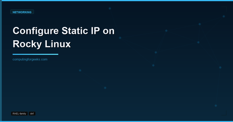 Configure Static IP on Rocky Linux and AlmaLinux