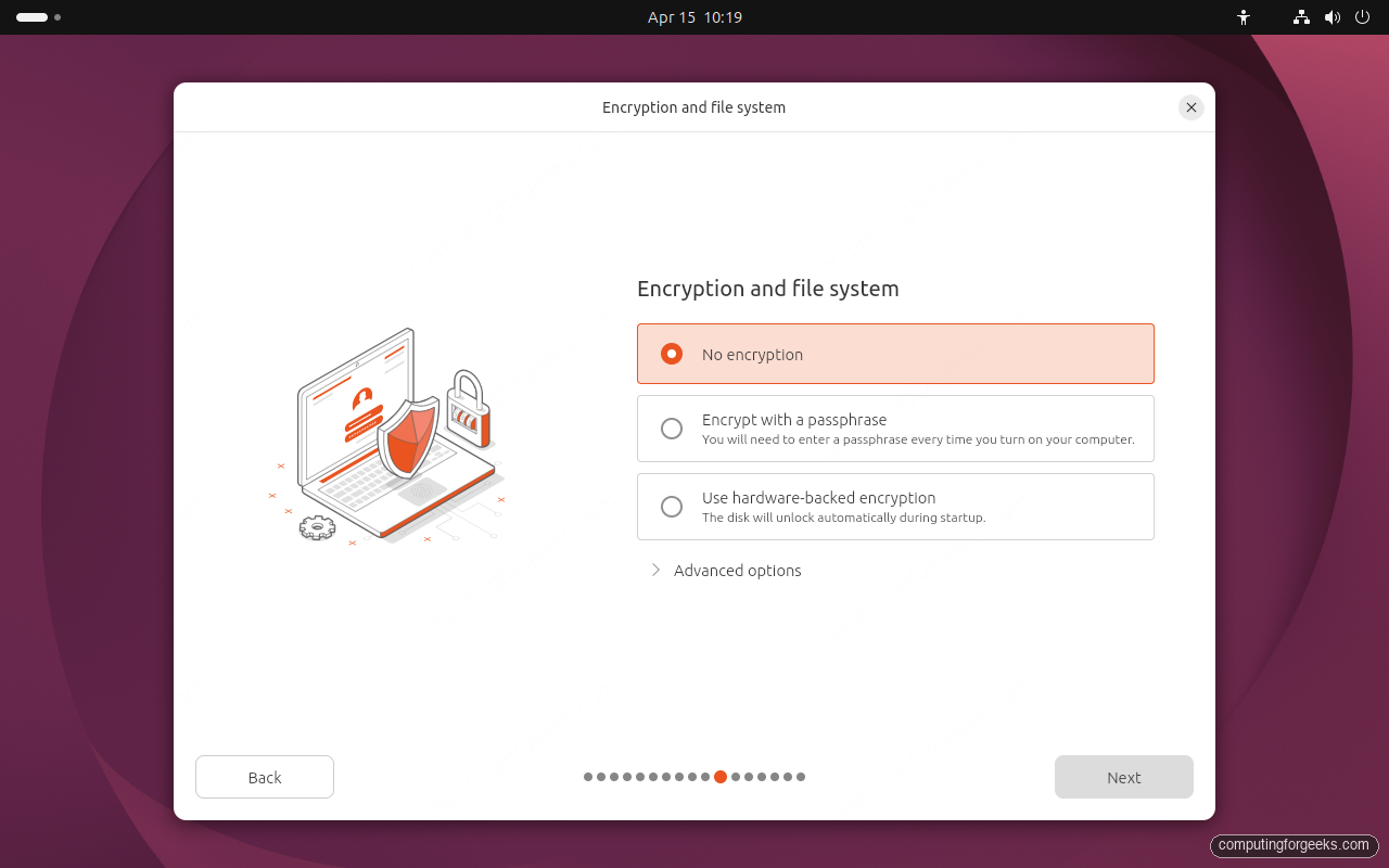 Ubuntu 26.04 installer encryption options LUKS TPM