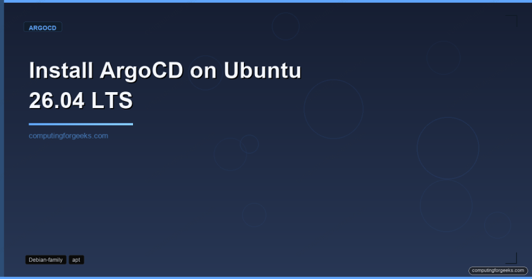 Install ArgoCD on Ubuntu 26.04 LTS