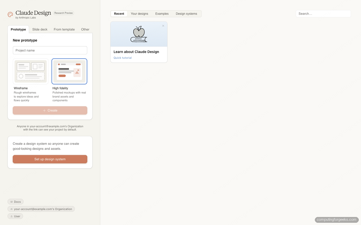 Claude Design landing page at claude.ai/design