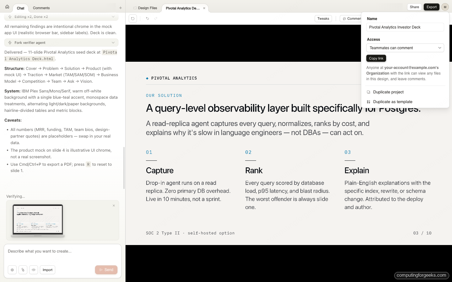 Claude Design Share access modal