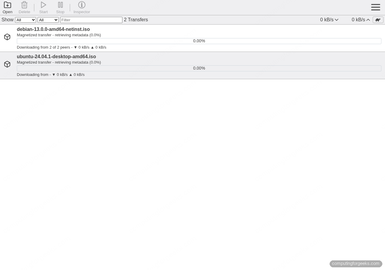 Transmission Web UI on Linux with Debian and Ubuntu ISO transfers
