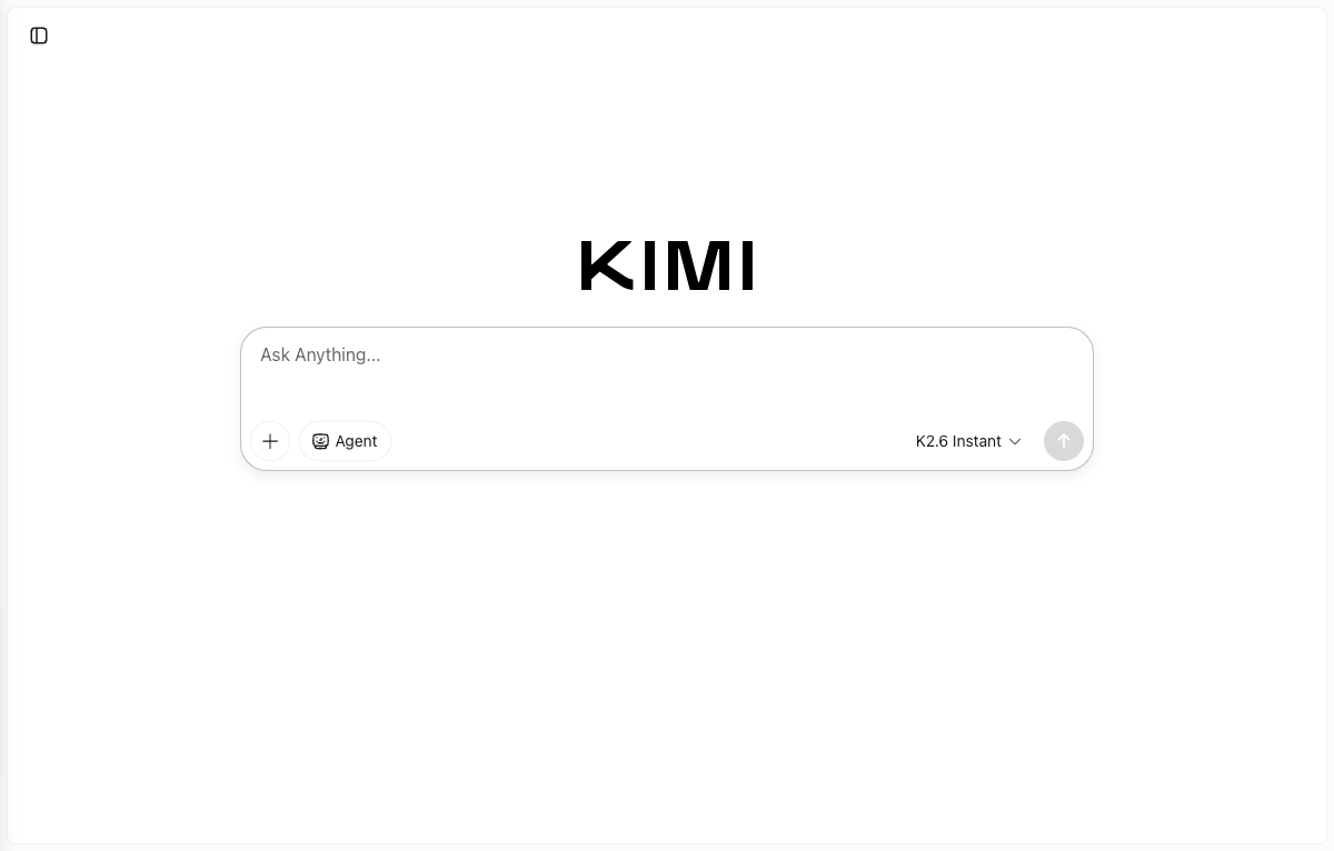 Kimi K2.6 landing page at kimi.com/en