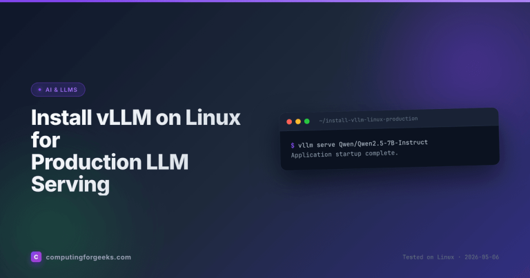 vLLM serve command boot output on Linux terminal