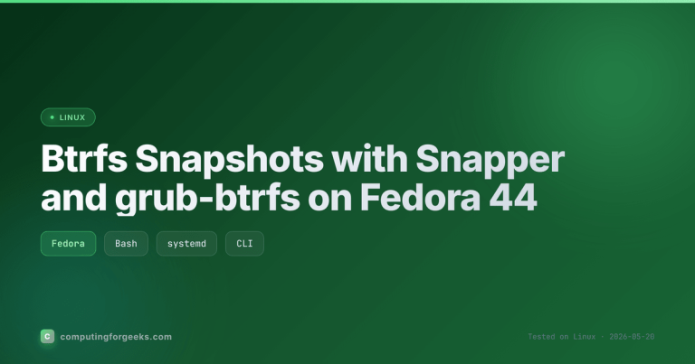 Btrfs Snapshots with Snapper and grub-btrfs on Fedora 44