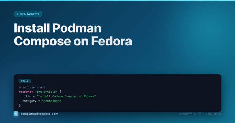 Install Podman Compose for rootless containers on Fedora