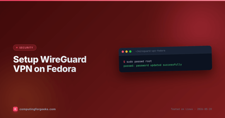 Setup WireGuard VPN server and client on Fedora