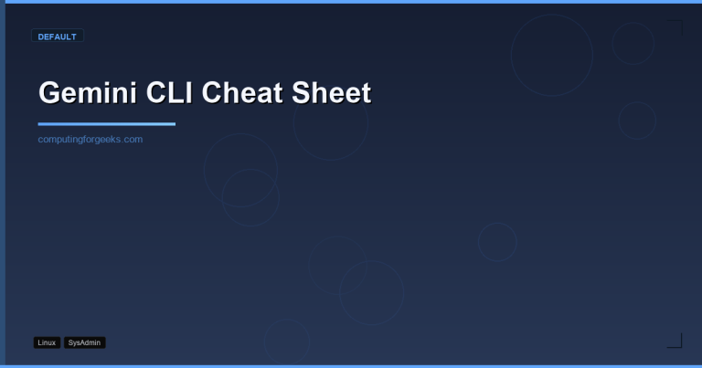 Gemini CLI Cheat Sheet