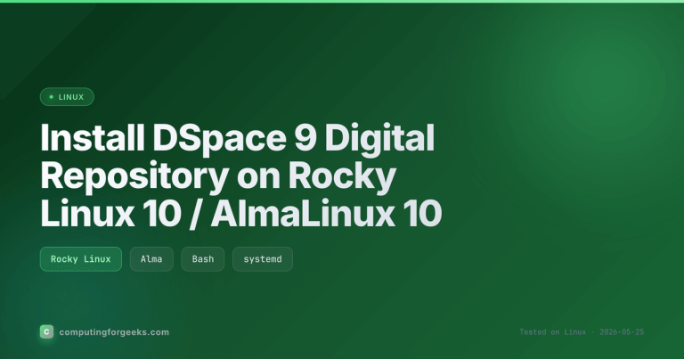 DSpace 9 install guide for Rocky Linux 10 and AlmaLinux 10