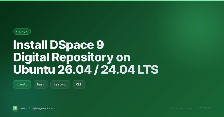 DSpace 9 install guide for Ubuntu 26.04 and 24.04 LTS