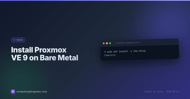 Install Proxmox VE 9 on Bare Metal