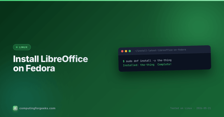 Install LibreOffice office suite on Fedora 44 / 43 / 42
