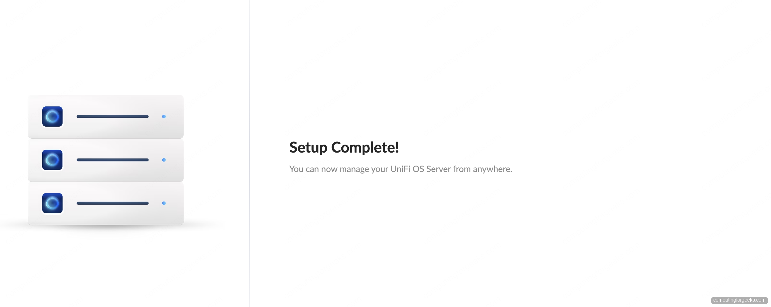 UniFi OS Server setup complete confirmation on Ubuntu 24.04 LTS