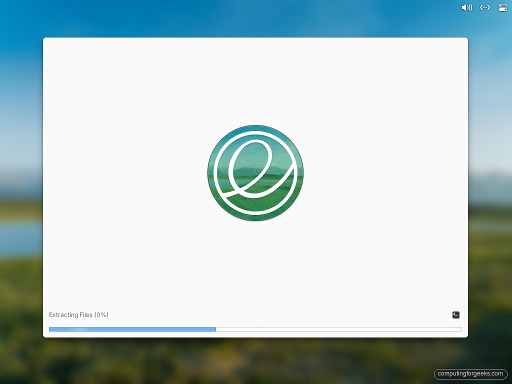 elementary OS installer Extracting Files progress