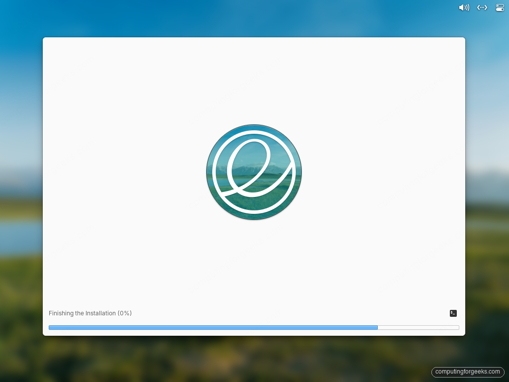 elementary OS installer Finishing the Installation progress