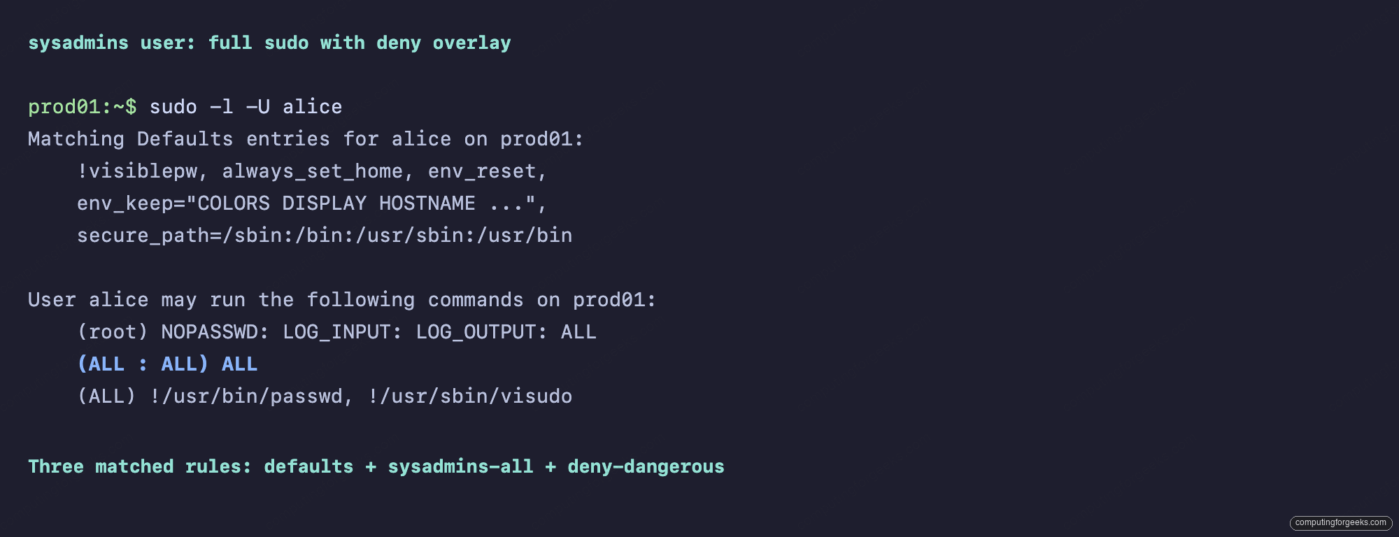 sudo -l for alice on prod01