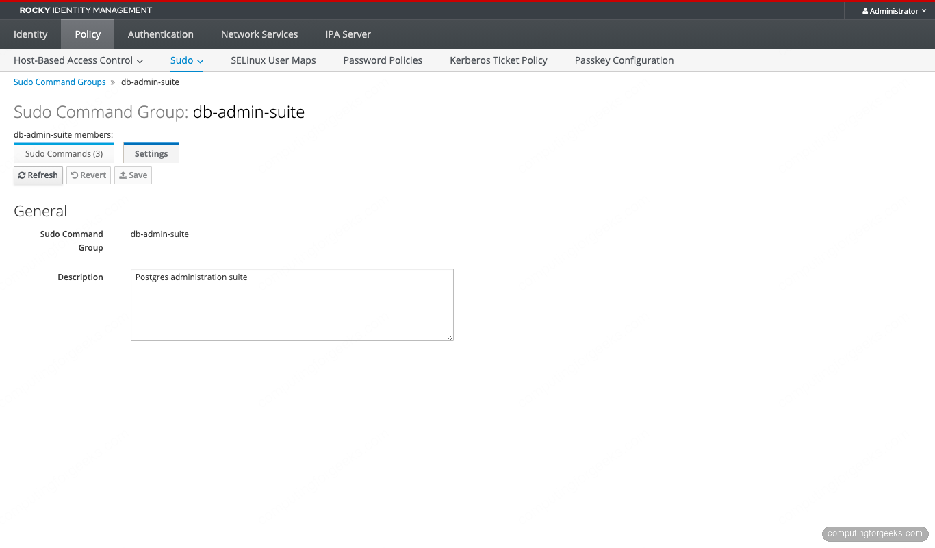 FreeIPA db-admin-suite sudo command group
