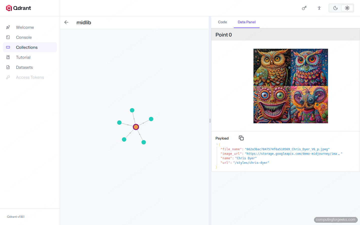 Qdrant Web UI Graph similarity view