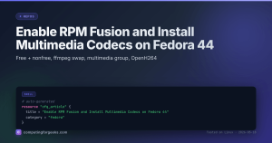 RPM Fusion and multimedia codecs Fedora 44