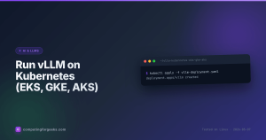 vllm serve kubectl apply terminal banner with Kubernetes logo