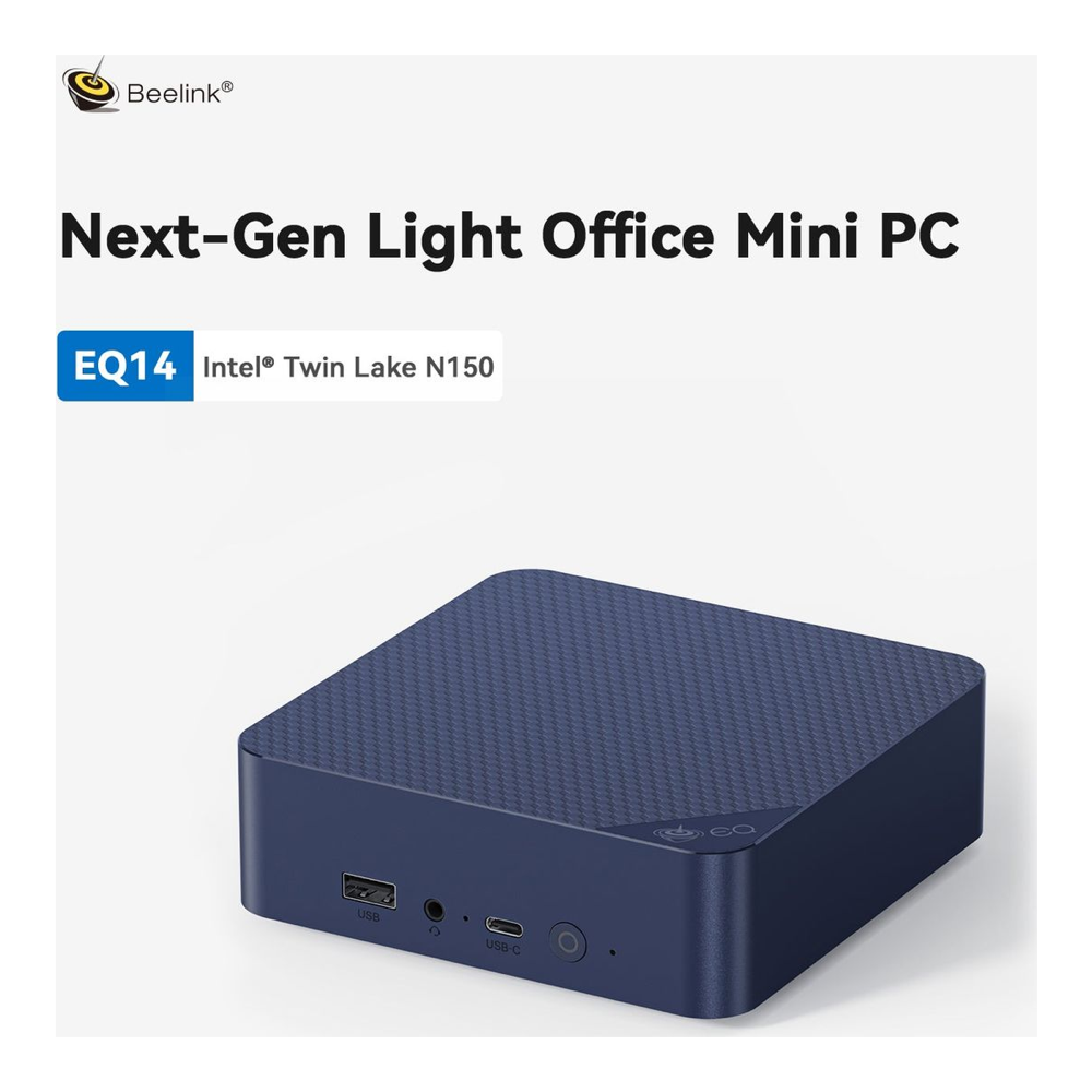 Beelink EQ14 mini PC with Intel N150 Twin Lake processor and dual 2.5GbE