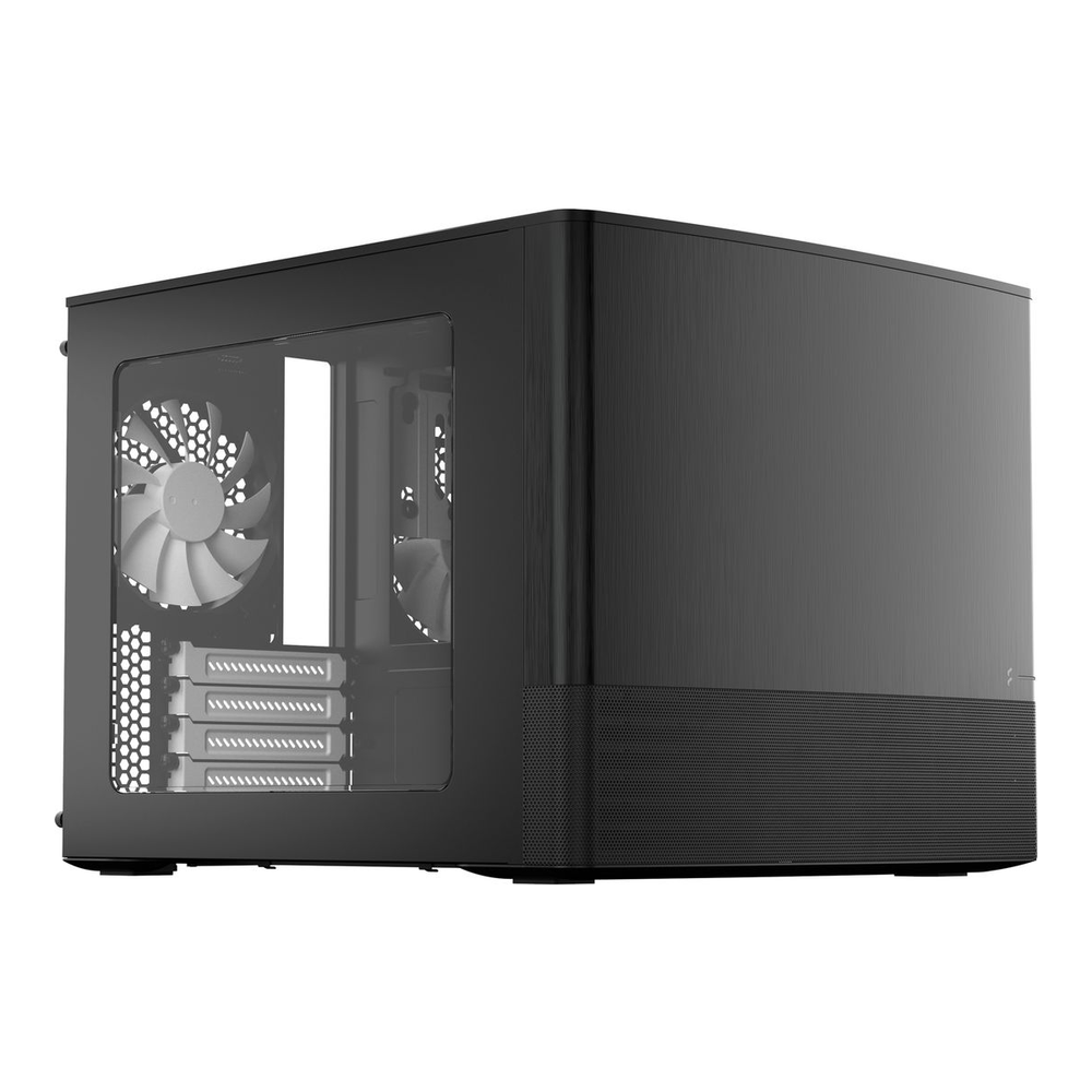 Build a ZFS Storage Server with TrueNAS SCALE 1 Fractal Design Node 804 micro-ATX cube case used for a quiet 4-bay ZFS storage server