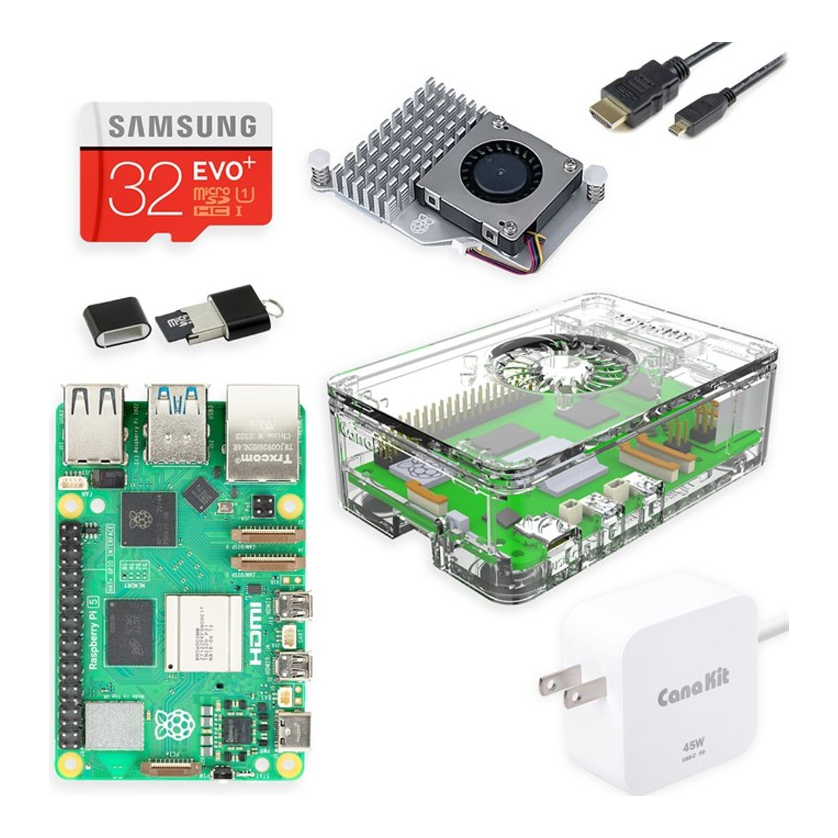 Best Raspberry Pi 5 Kits and SBC Alternatives 1 CanaKit Raspberry Pi 5 8GB starter kit with active cooler, case, 27W USB-C power supply and microSD