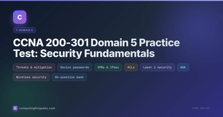 CCNA 200-301 Domain 5 Practice Test: Security Fundamentals