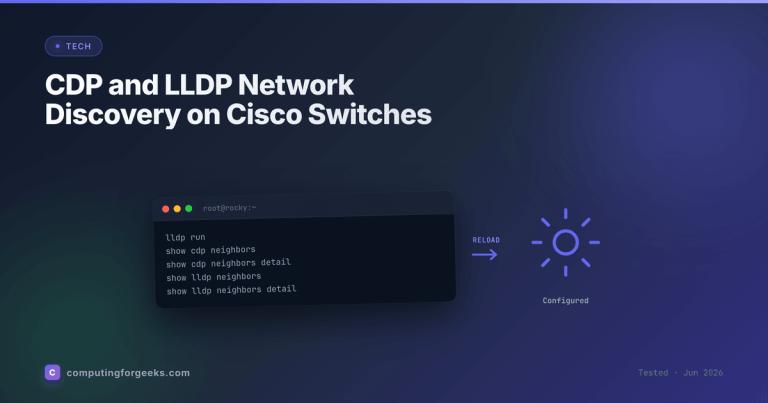 CDP and LLDP discovery commands on a Cisco switch