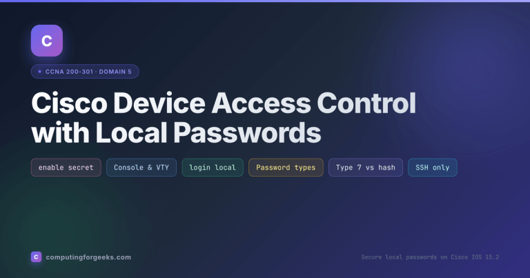 Configure Cisco Device Access Control with Local Passwords